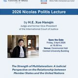 SAVE THE DATE: NICOLAS POLITIS LECTURE 2026